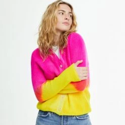 The Elder Statesman Sale Triple Dye Medium Rib Cardigan