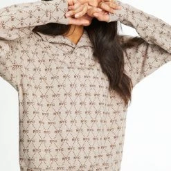 All Access Clothing Jacquard Folded Collar Sweatshirt