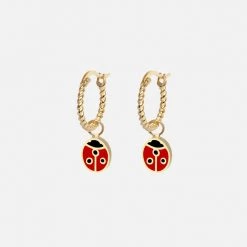 Wilhelmina Garcia Gold Ladybug Rope Earrings