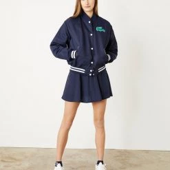 Lacoste The Pro Shop Heritage Oversized Crocodile Bomber Jacket