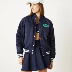 Lacoste The Pro Shop Heritage Oversized Crocodile Bomber Jacket