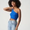 WSLY Clothing Rivington Ribbed One Shoulder Cropped Tank