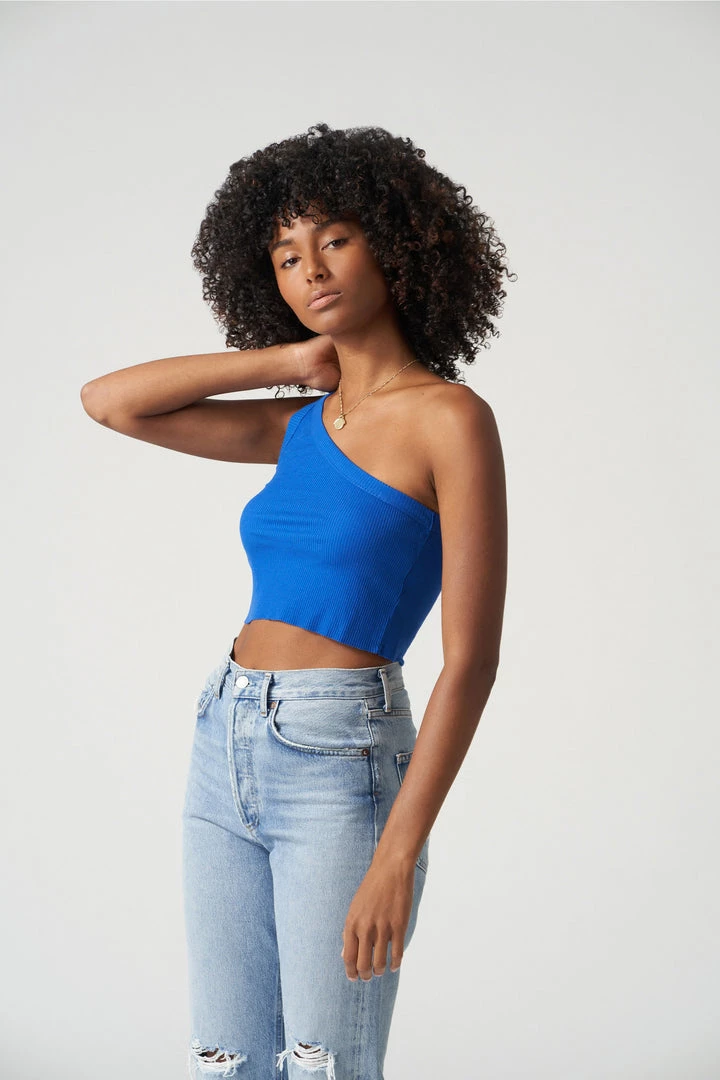 WSLY Clothing Rivington Ribbed One Shoulder Cropped Tank 1 WSLY Clothing Rivington Ribbed One Shoulder Cropped Tank