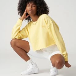 WSLY Ecosoft Cropped Crewneck Sweatshirt Clothing