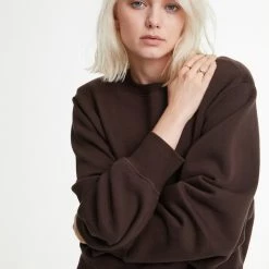 WSLY Eco Fleece Crew Neck Sweatshirt With Shoulder Pads