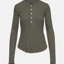 WSLY Clothing Rivington Ribbed Long Sleeve Henley Top