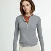WSLY Waffle Long Sleeve Henley Top Clothing