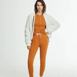 WSLY Waffle Long Sleeve Henley Top Clothing