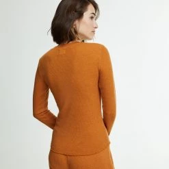 WSLY Waffle Long Sleeve Henley Top Clothing