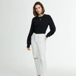 WSLY Eco Fleece Ribbed Bodice Crew Neck Sweatshirt 10 WSLY Eco Fleece Ribbed Bodice Crew Neck Sweatshirt