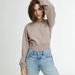 WSLY Clothing Eco Fleece Ribbed Bodice Crew Neck Sweatshirt