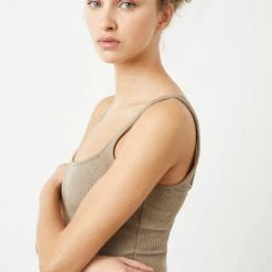 WSLY Essex Ribbed Square Neck Tank Dress