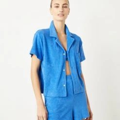 WSLY New Arrivals Eco Terry Button Down Shirt