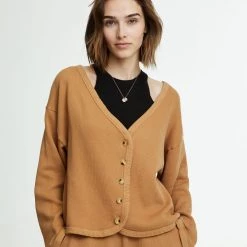 DONNI. Ribbed Cropped Cardi Clothing