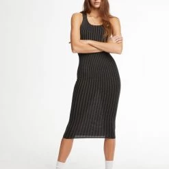 John Elliott Reveal Silk Cashmere Rib Tank Dress Clothing