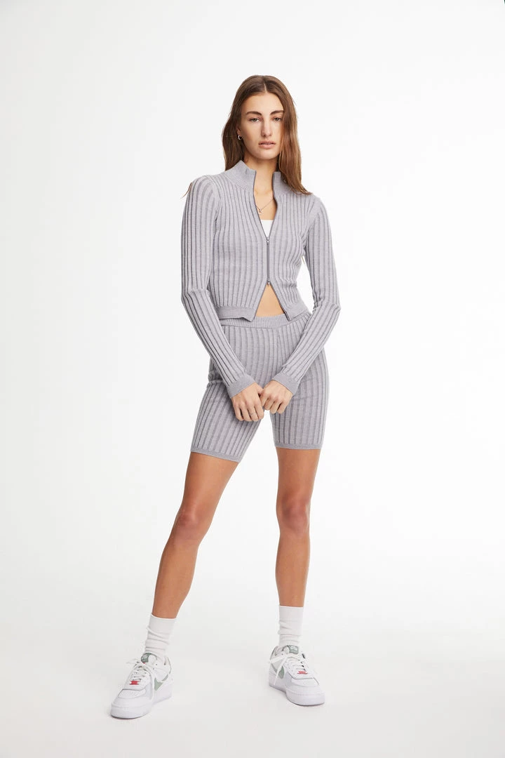 John Elliott Reveal Silk Cashmere Rib Zip Up Clothing 1 John Elliott Reveal Silk Cashmere Rib Zip Up Clothing