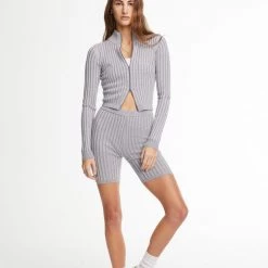 John Elliott Reveal Silk Cashmere Rib Zip Up Clothing 8 John Elliott Reveal Silk Cashmere Rib Zip Up Clothing