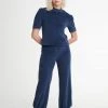 Kondi Velour High Waist Harem Pants Clothing