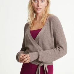 Le Ore Lodi Pointelle Knit Wrap Cardigan Clothing