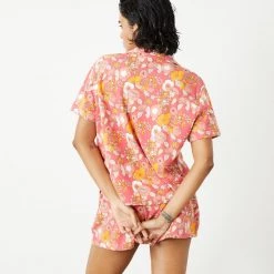 Sincerely Jules For Bandier Fern Short Sleeve Button Down Sweatshirt