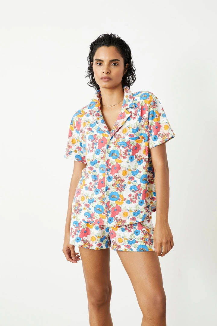 Sincerely Jules For Bandier Fern Short Sleeve Button Down Sweatshirt New Arrivals 3 Sincerely Jules For Bandier Fern Short Sleeve Button Down Sweatshirt New Arrivals