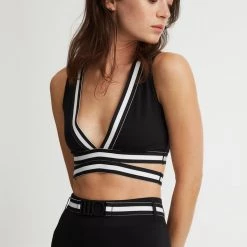 Solid & Striped Sport Freestyle Deep V Elastic Band Bra Clothing