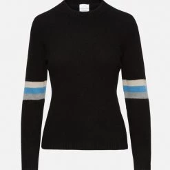 Carolyn Rowan Crew Neck With Striped Sleeves