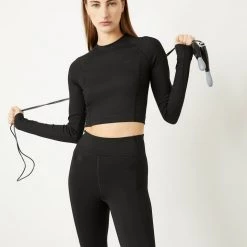 Lacoste Ribbed Stretch Long Sleeve Top The Pro Shop