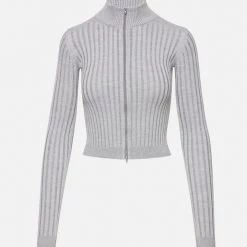 John Elliott Reveal Silk Cashmere Rib Zip Up Clothing 11 John Elliott Reveal Silk Cashmere Rib Zip Up Clothing