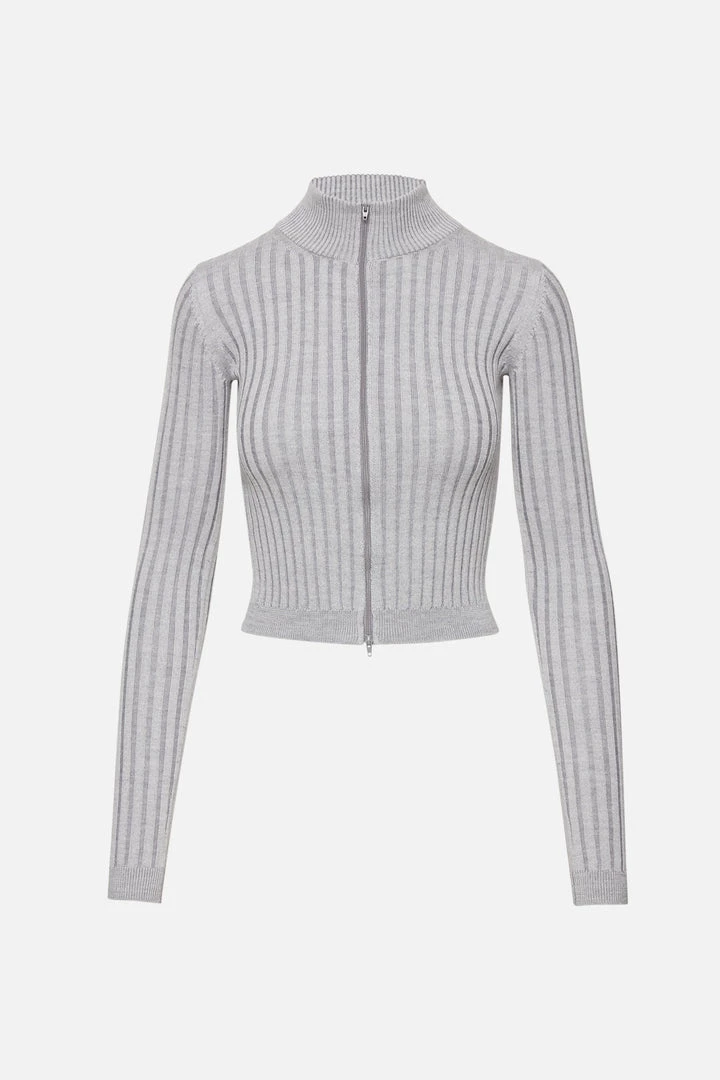 John Elliott Reveal Silk Cashmere Rib Zip Up Clothing 6 John Elliott Reveal Silk Cashmere Rib Zip Up Clothing