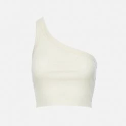 WSLY Clothing Rivington Ribbed One Shoulder Cropped Tank
