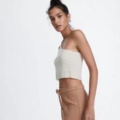 WSLY Clothing Rivington Ribbed One Shoulder Cropped Tank