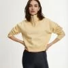 WSLY Clothing Eco Fleece Cropped Half Zip Mock Neck