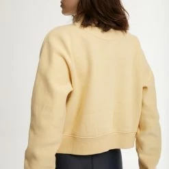 WSLY Clothing Eco Fleece Cropped Half Zip Mock Neck