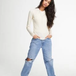 WSLY Rivington Ribbed Long Sleeve Henley Top Clothing