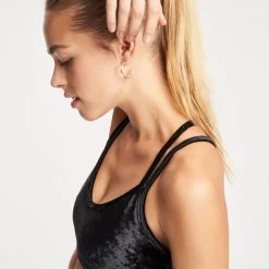 Beyond Yoga Clothing Crushed Alloy Double Back Bra