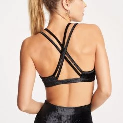 Beyond Yoga Clothing Crushed Alloy Double Back Bra