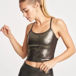 Beyond Yoga Clothing Luxe Leatherette Slim Racerback Crop Tank